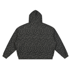 Leopard Print Waffle Full Zip Hoodie