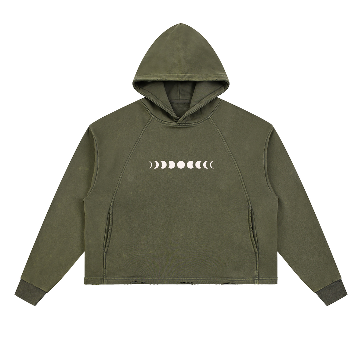 Phases Vintage Washed Frayed-Hem Hoodie