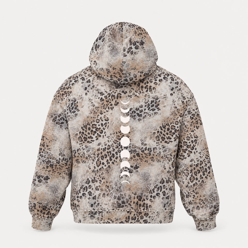 Spinal Phases Vintage Wash Leopard Full Zip Hoodie
