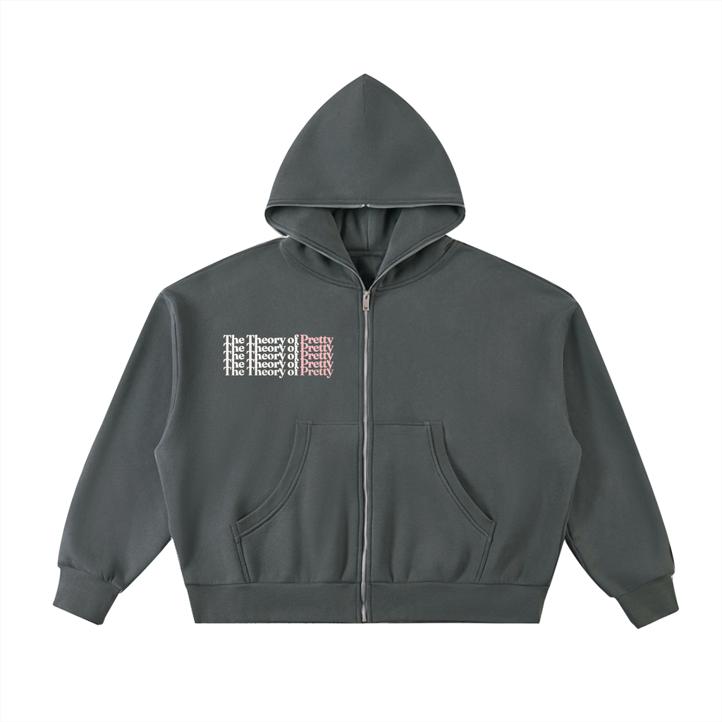 T-ToP Fleeced Full-Zip Boxy Hoodie