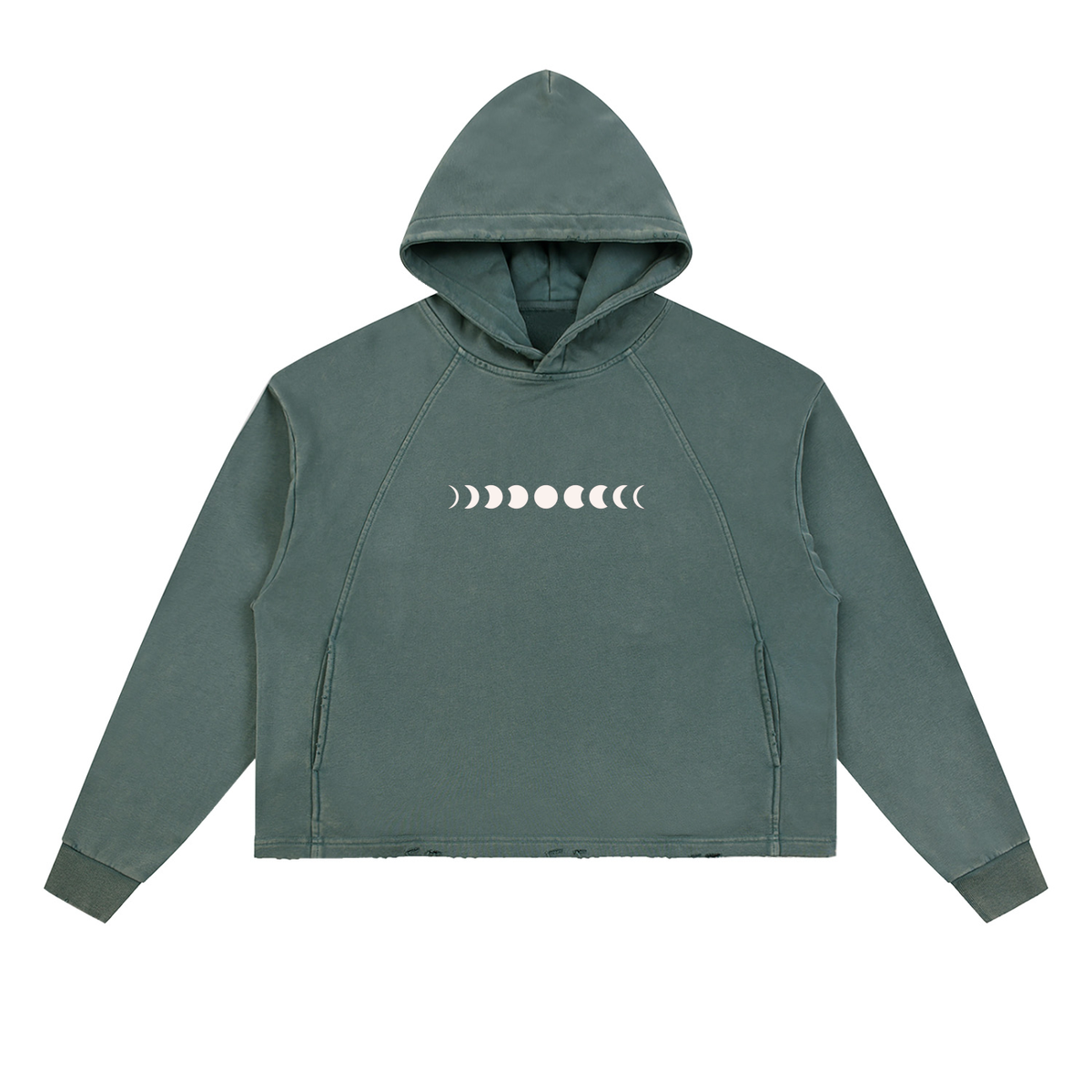 Phases Vintage Washed Frayed-Hem Hoodie