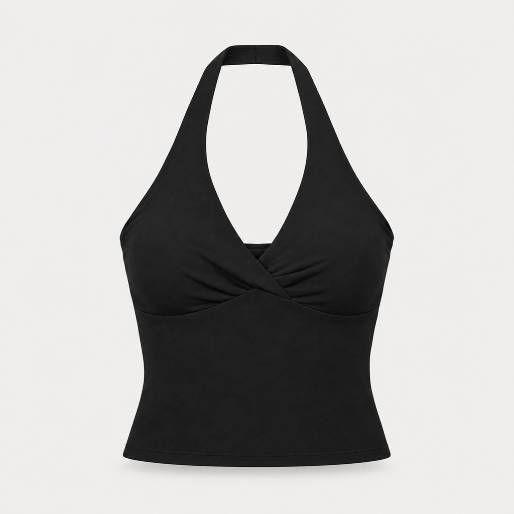 Women’s Ruched Halter Yoga Tank Top